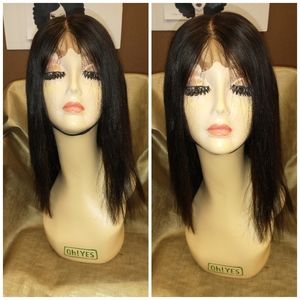 12" Brazilian straight human hair wig